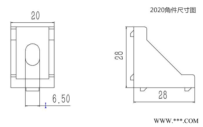 2020角码 角件 工业铝型材专用直角连接件 2020角件，角码100只