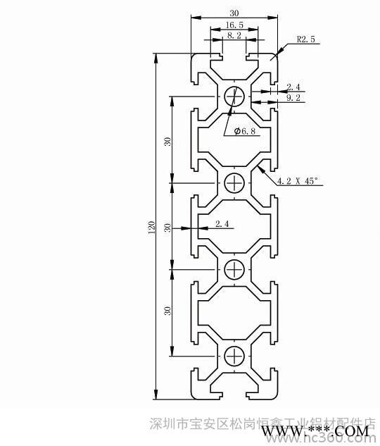 铝合金.30120欧标工业铝型材.批发铝型材图2