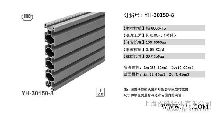 30150铝材 工业铝合金30150型材 欧标加宽台面型材图3