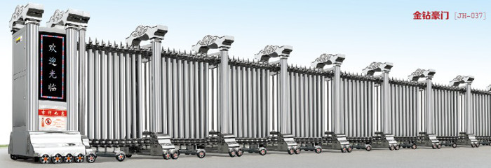 信德成 工业大门黑河电动伸缩门高品质、供应铝型材大门图4