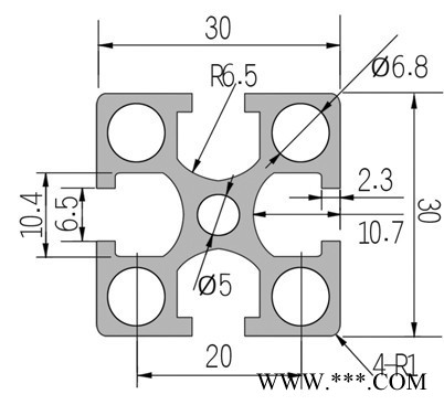 贝派BP-8-3030G工业铝型材可定做，欢迎咨询图2