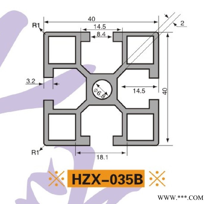 专业供应深圳铝型材**流水线支架工业铝型材HZX-035B图2