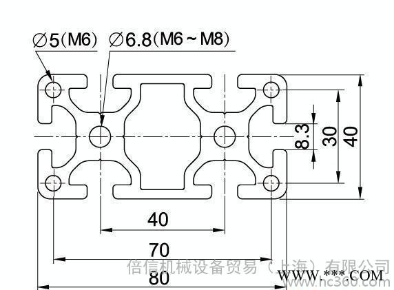 P8 80x40S M  工业铝型材 铝型材 流水线铝材 型