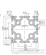 欧标100100重型铝型材 自动机电重型设备框架机械铝合金型材加工 100100铝管