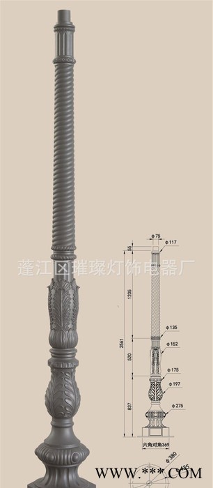 铝灯柱 路灯铸铁 欧式铸灯图3