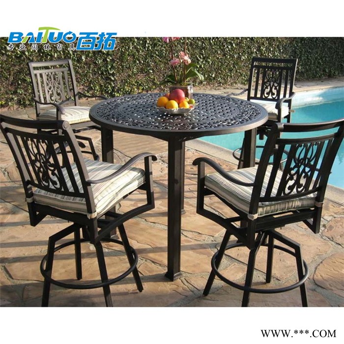 岳阳阳台用桌椅(铝合金)室外桌椅组合 户外铝铸桌椅装饰图片图4