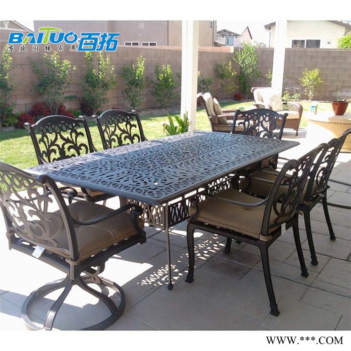 岳阳阳台用桌椅(铝合金)室外桌椅组合 户外铝铸桌椅装饰图片图6