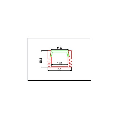 **1612U型橱柜灯外壳.硬灯条铝材铝槽 LED灯具