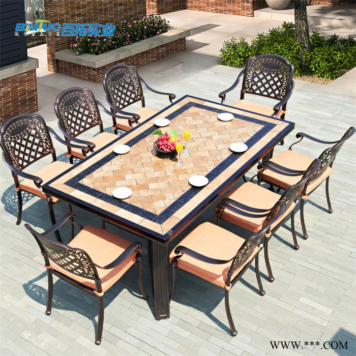 怀化白色铝铸室外花园桌椅户外休闲桌椅 广东铸铝户外桌椅价位图5