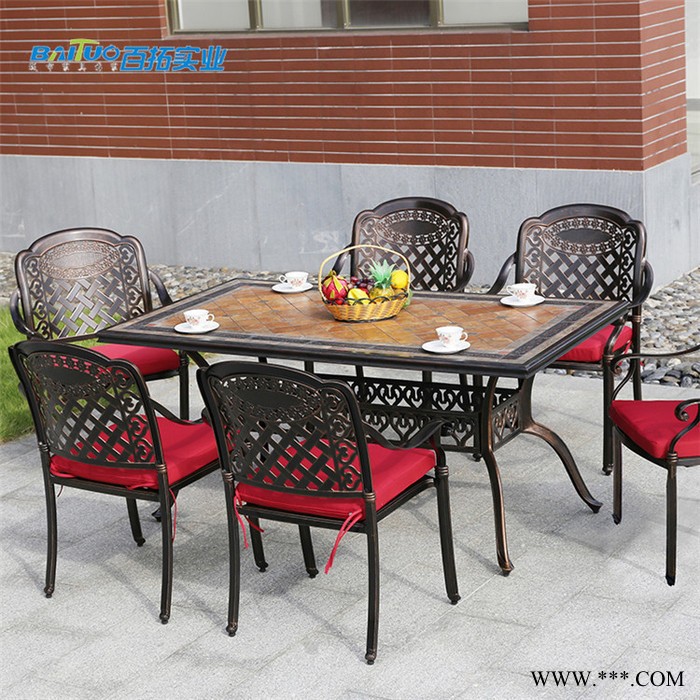 怀化白色铝铸室外花园桌椅户外休闲桌椅 广东铸铝户外桌椅价位图4