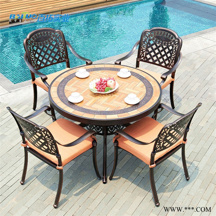 怀化白色铝铸室外花园桌椅户外休闲桌椅 广东铸铝户外桌椅价位图2