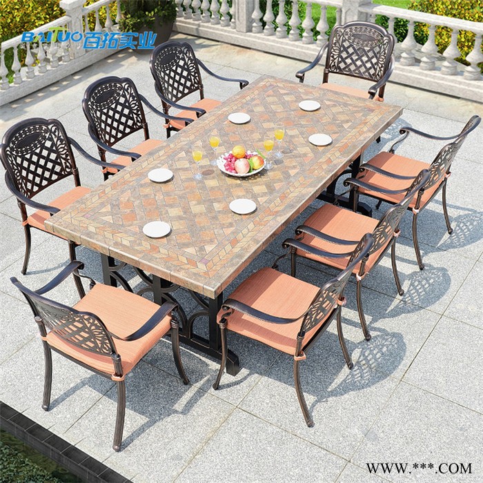 怀化白色铝铸室外花园桌椅户外休闲桌椅 广东铸铝户外桌椅价位图6