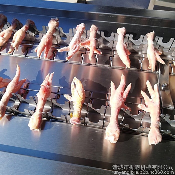 高速鸡爪分切机 大爪切小爪设备 毛料鸡爪漂烫脱皮清洗分割全自动流水线图8
