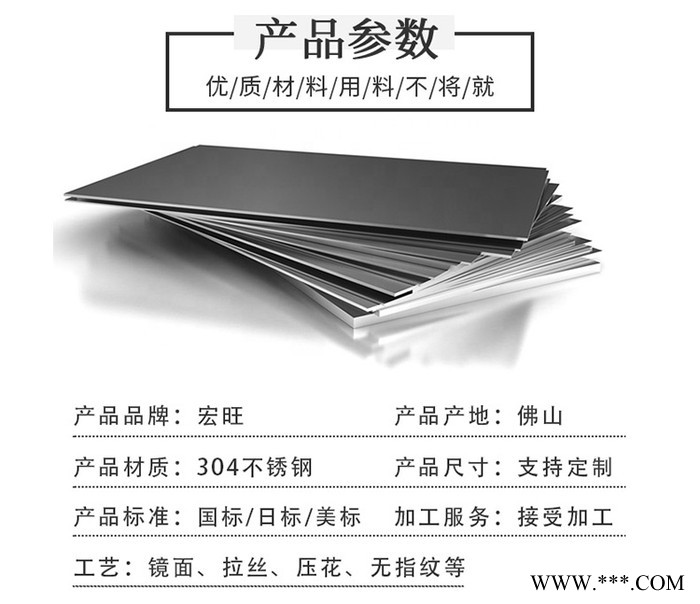 佛山宏旺不锈钢板厂家 sus316/304不锈钢板201/304L拉丝镜面冷轧不锈钢板材料加工定做图5