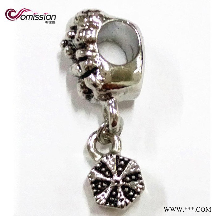 外贸货源创意电镀白K雪人吊坠 手链项链配件大孔珠直销图2