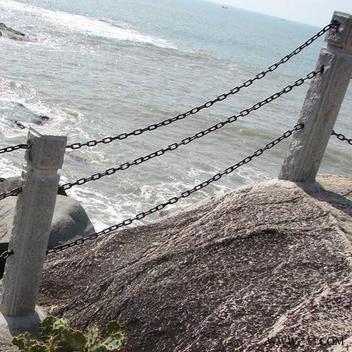 衡阳鲁兴电泳黑圆环铁链 海边防护护栏链条 安装说明图6