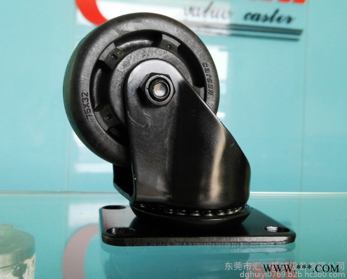 汇一 中型3寸 耐高温脚轮 万向脚轮 支架电泳黑色图2