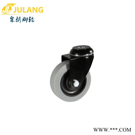 聚朗JL-0304C-02B 中型B款灰色防静电脚轮 万向电泳黑色聚氨酯脚轮 TPR环保静音脚轮
