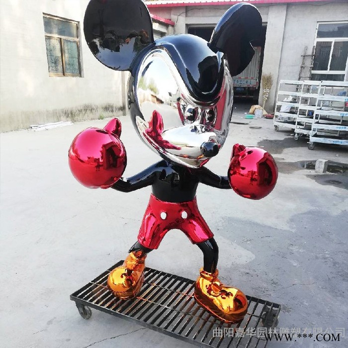 嘉华雕塑  不锈钢电镀米奇雕塑  电镀金属雕塑  不锈钢雕塑图3