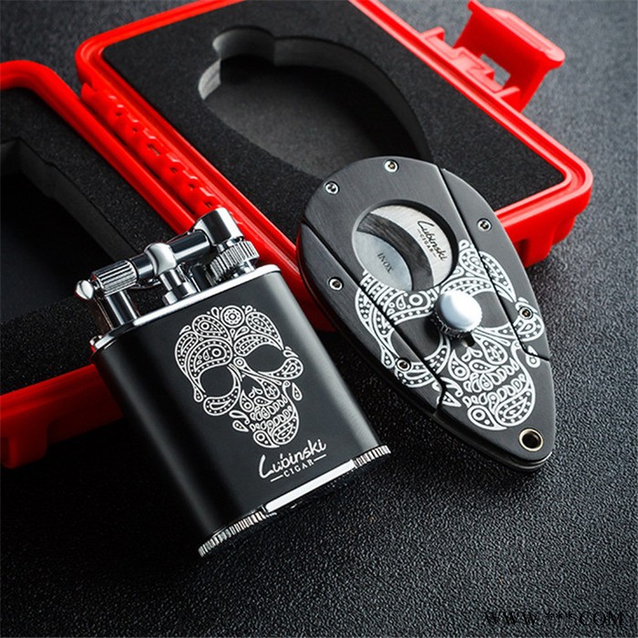 鲁宾斯基 纯铜电泳茄具剪+火机图3