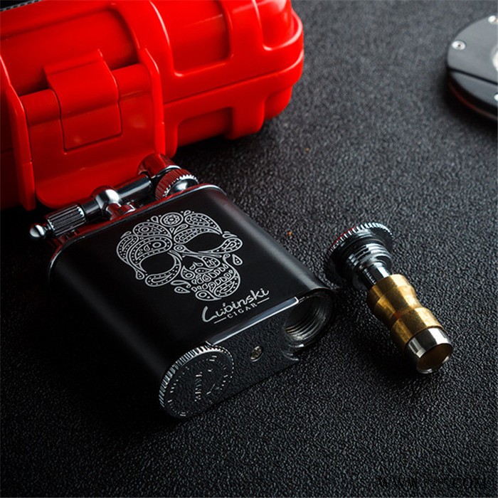 鲁宾斯基 纯铜电泳茄具剪+火机图5