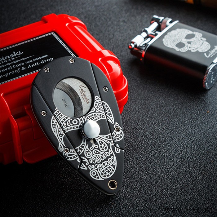 鲁宾斯基 纯铜电泳茄具剪+火机图2