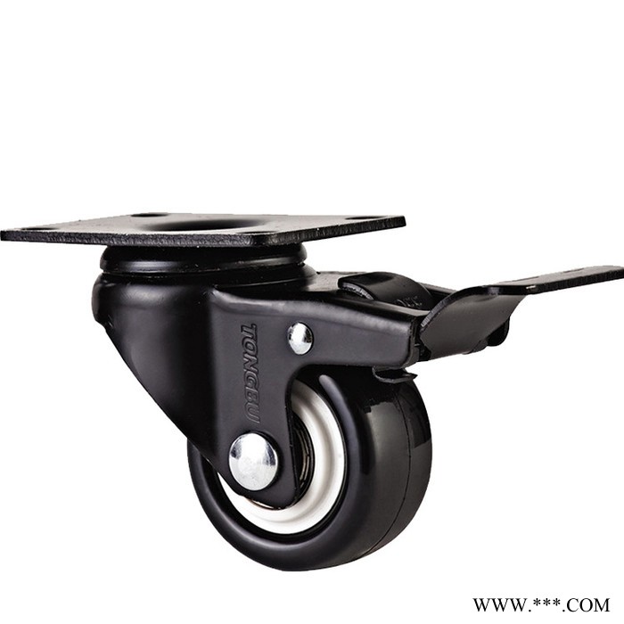 黑色镀锌消音脚轮工业脚轮聚氨酯电泳脚轮轻型脚轮防污抗油耐磨图2