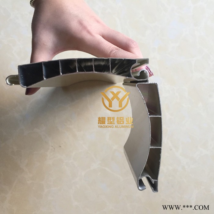 耀型铝业 铝材 卷闸门片 卷帘门 定制加工生产 电泳香槟氧化银白 喷涂木纹 紫铜图2