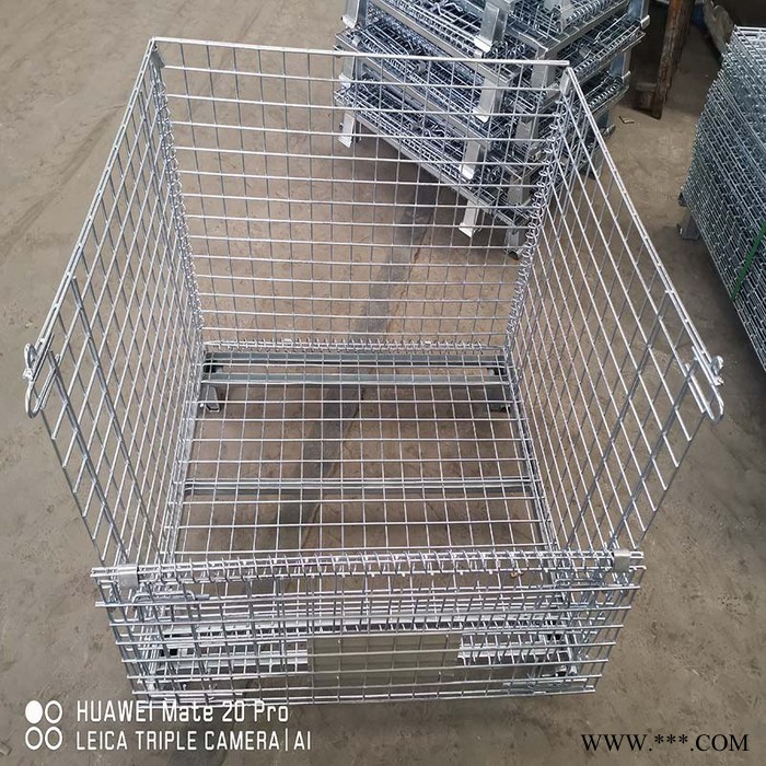 同诺货架供应 电镀锌或喷塑仓储笼1000*800*840规格折叠式仓储笼图4