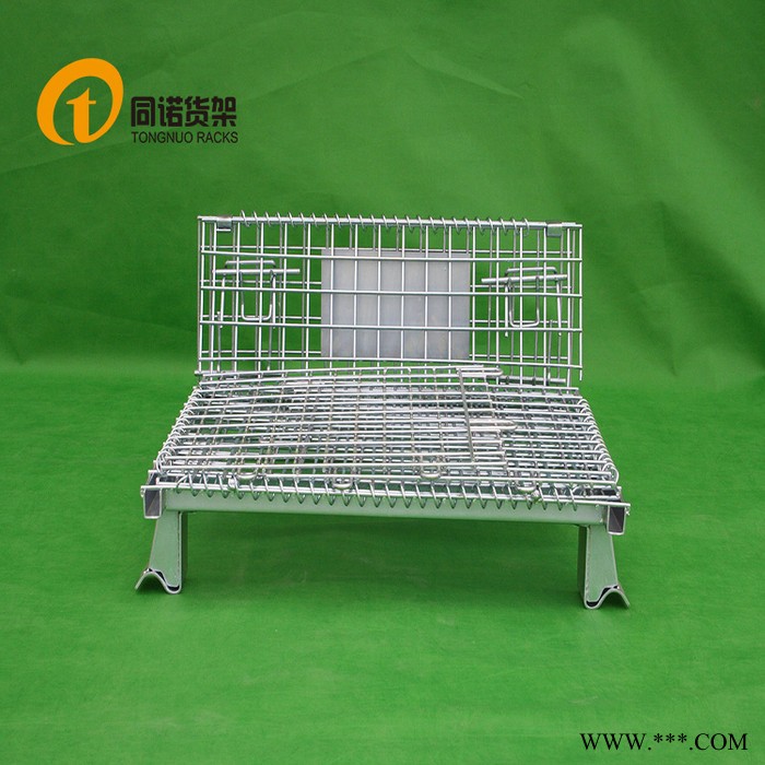 同诺货架供应 电镀锌或喷塑仓储笼1000*800*840规格折叠式仓储笼图5