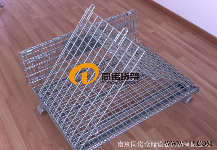 同诺货架供应 电镀锌或喷塑仓储笼1000*800*840规格折叠式仓储笼图2