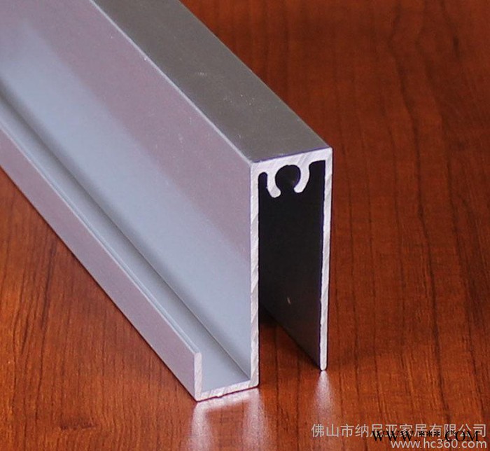 佛山生产衣柜推拉门配套铝型材 电泳银白 平移门边框铝材图2