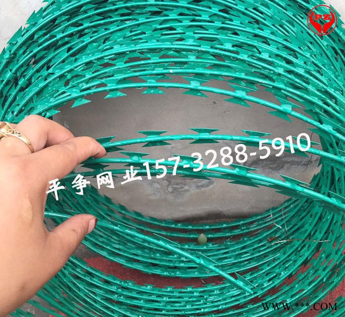 河北安平电泳漆刀片刺网 贵州贵阳监狱刀片防护隔离网图2