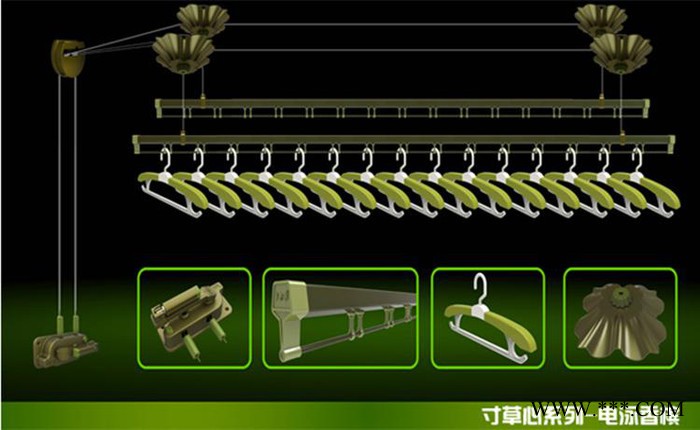 笑开颜 晾衣架 寸草心电泳香槟  电动晾衣架 升降晾衣架厂家  晾衣架**品牌