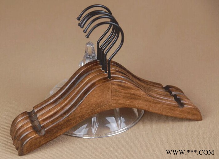 **仿古实木儿童衣架 豪华实木衣撑 电泳黑荷木衣架图3