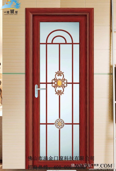 铝合金门厂 电泳香槟平开门 卫生间门 铝门厂 平开门图3
