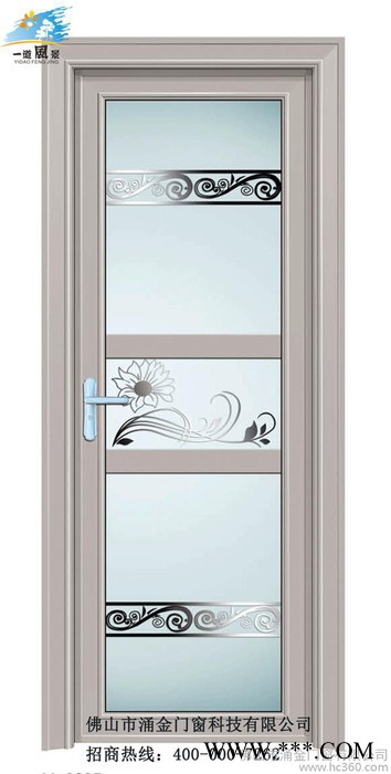 铝合金门厂 电泳香槟平开门 卫生间门 铝门厂 平开门图2