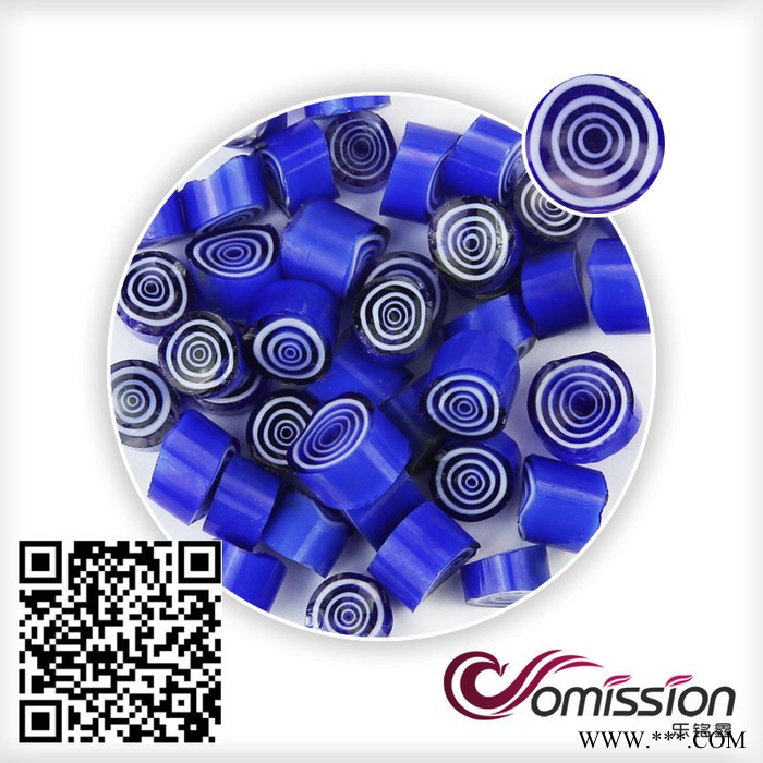 曼德1707006-2-7DIY工具 电镀槽250克装热熔琉璃玻璃切块蓝色大圈图案多种颜色千花微波窑炉玻璃图4