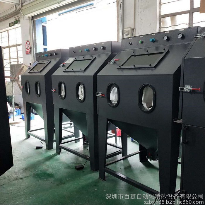 百鑫6050无尘手动喷砂机 电镀干式喷涂机自动化设备定制 除锈喷砂机图5