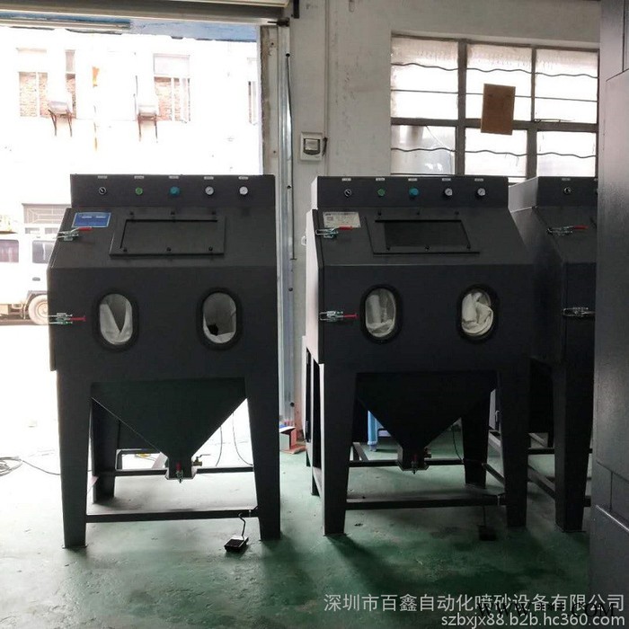 百鑫6050无尘手动喷砂机 电镀干式喷涂机自动化设备定制 除锈喷砂机图2