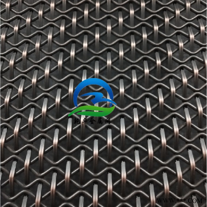 乾卓金属网 电镀仿古做旧金属网 土豪金幕墙网 金色扁条吊顶网图3