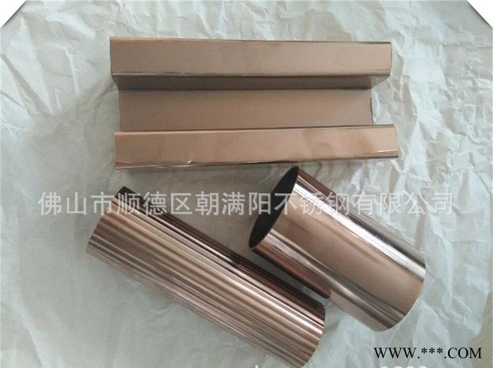 304不锈钢镜面玫瑰金管 真空电镀直销图2