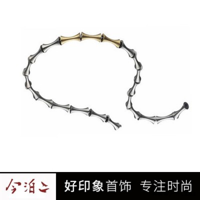 今泊二丨电镀18K玫瑰可独立插入锥形**项链  欧美大气钛钢项链女不掉色