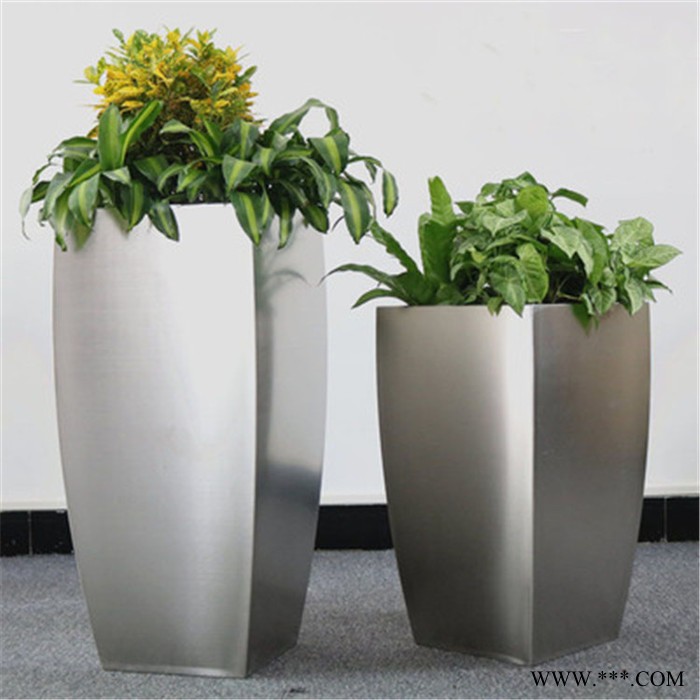 不锈钢花箱商场组合花盆 定制组合花钵不锈钢电镀花盆厂家图3