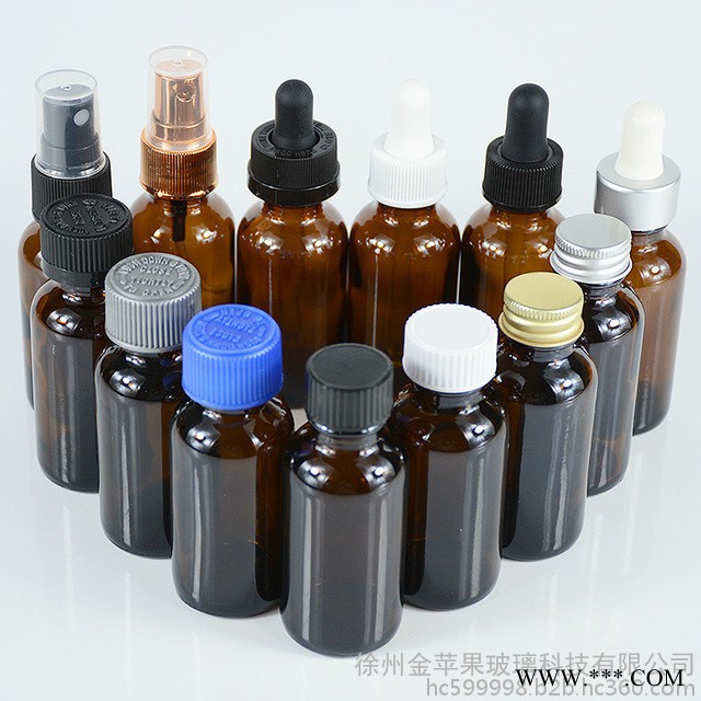 现货 金苹果 30ml棕色茶色玻璃瓶波斯顿瓶波士顿瓶喷雾 精油瓶 烟油瓶 精华液瓶 分装瓶.可喷涂 蒙砂 印刷 电镀图4