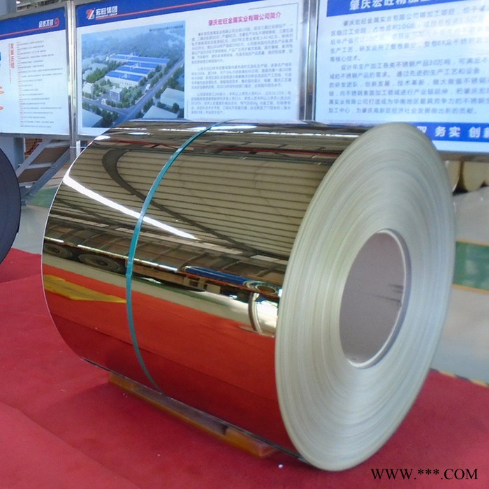 佛山宏旺不锈钢卷 304黑钛不锈钢卷电镀水镀不锈钢黑色卷8K镜面拉丝不锈钢彩色卷图2