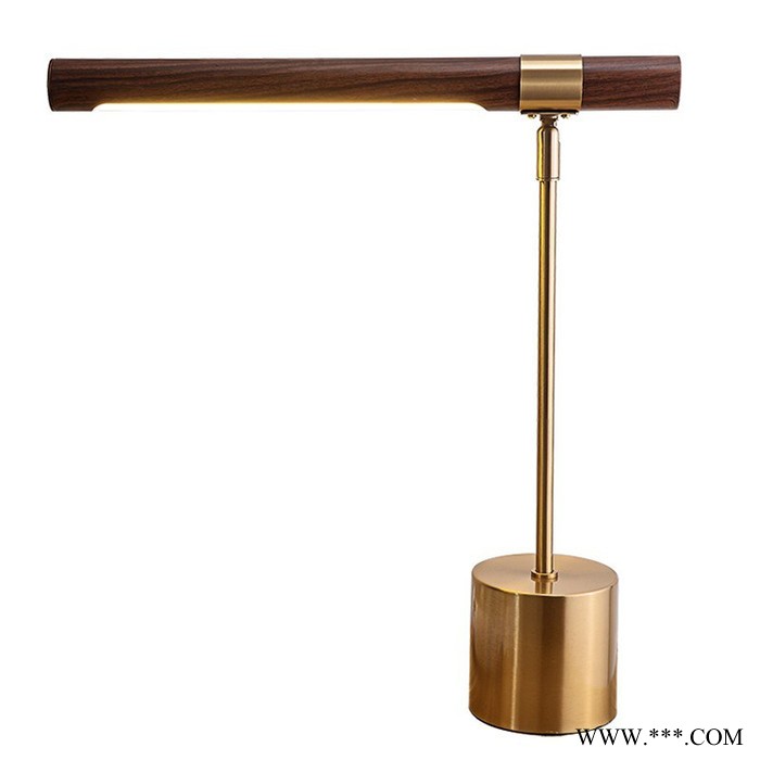 **软装设计师台灯木纹电镀铜色轻奢后现代简约卧室书桌样板酒店客房灯具灯饰 酒店台灯图5