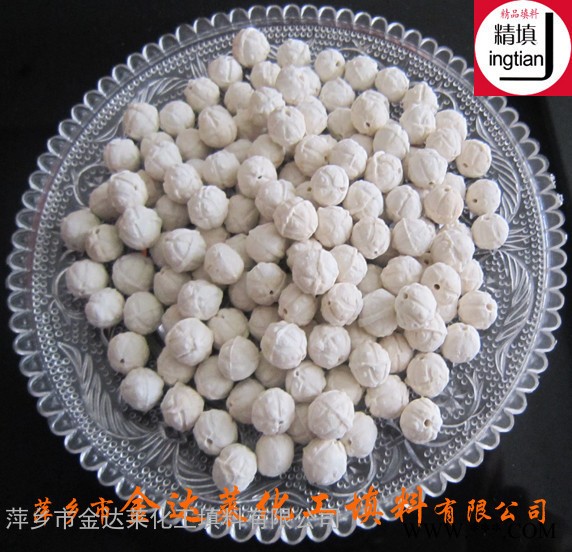 煤气吸附球环孔保护剂 惰性环孔支撑剂 氧化铝环孔保护剂 萍乡金达莱精填牌煤气吸附瓷球 惰性氧化铝环孔瓷球图2