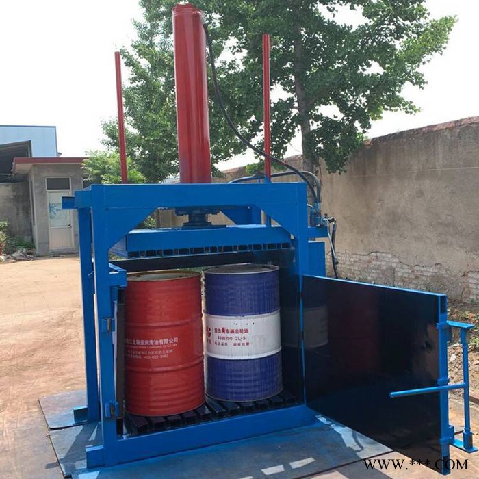 佳鑫机械 油桶易拉罐压扁机 秸秆铁桶液压压包机 松软铝线打捆机厂家图3