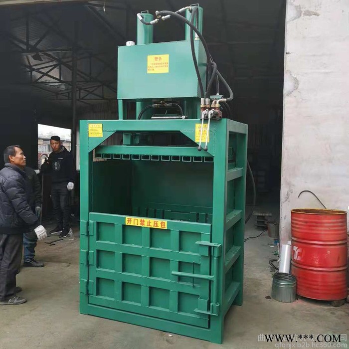铝线松散物料半自动打包机 黄纸板废棉挤块机 启航油桶挤扁机价格图2